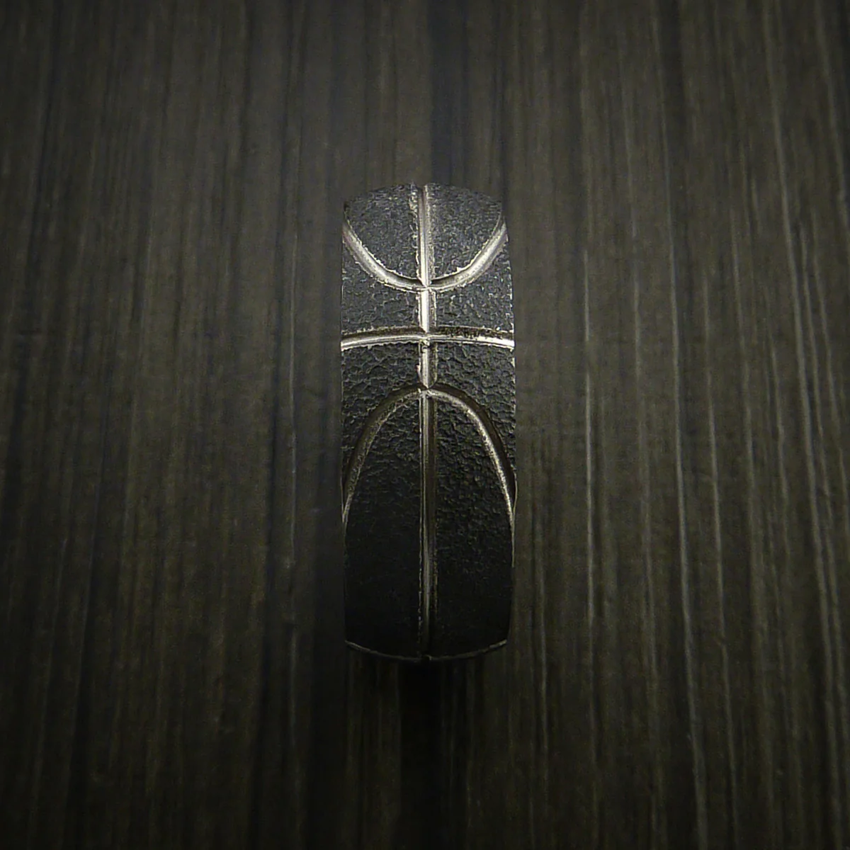 Black Zirconium Basketball Inspired Men's Ring - Image 5